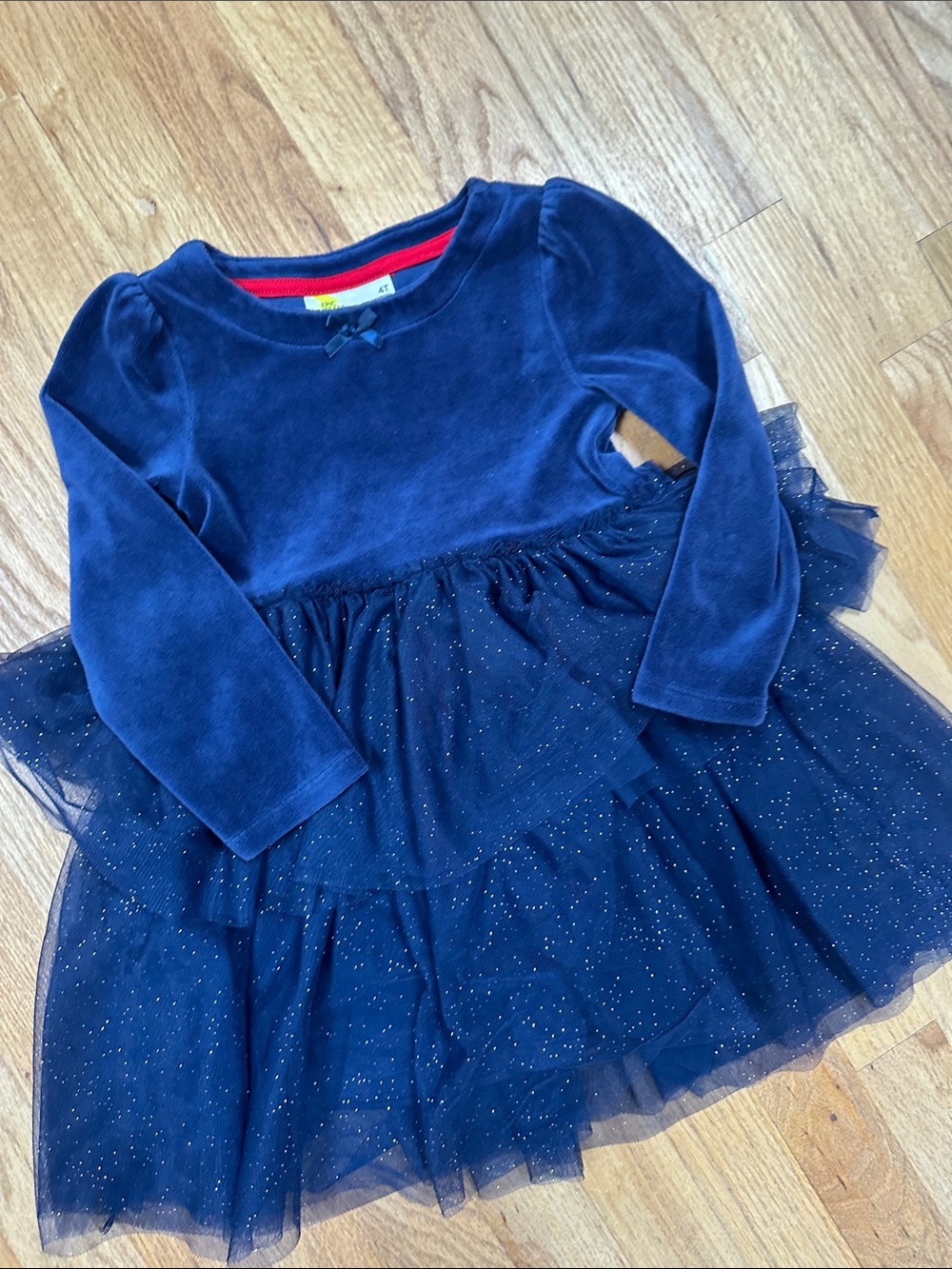 Epic Threads Navy Plush Top with Bow Accent